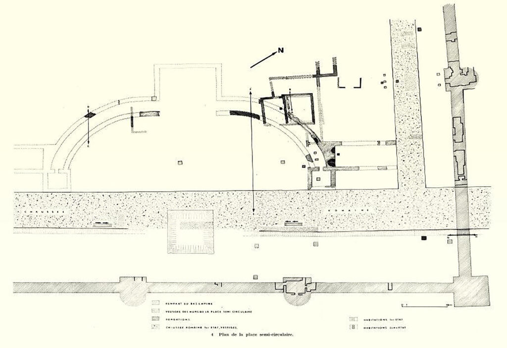 Plan de la place semi circulaire