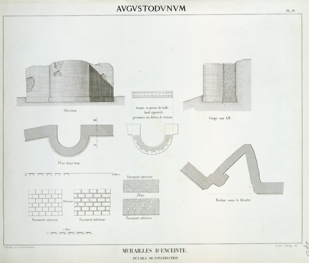 Murailles d'enceinte.
Détails de construction.