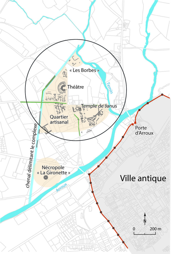 Localisation du complexe périurbain de la Genetoye et du secteur ayant bénéficié des recherches entre 2013 et 2023.